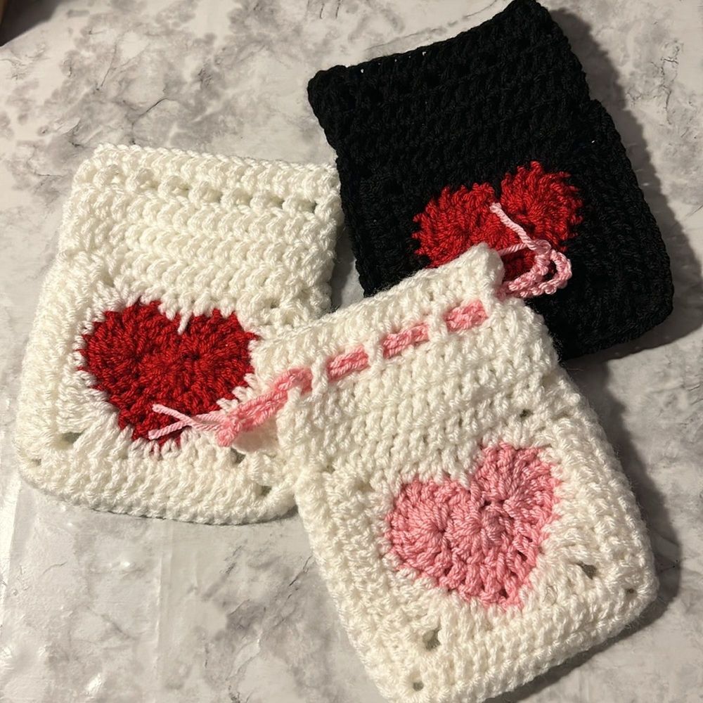 Heart Crochet Gift Bag